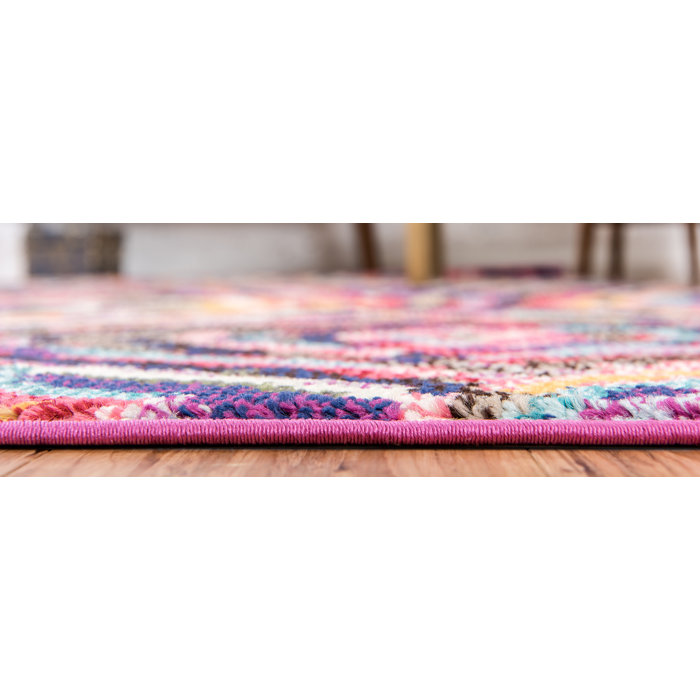 Langley Street Eddins Performance Purple/Orange Rug & Reviews Wayfair